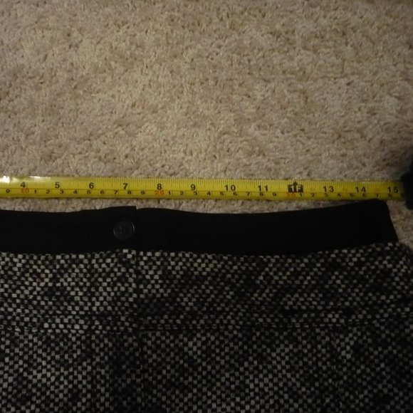 Vintage LOFT Thick Wool Blend Black Banded Waist Skirt 29W - Picture 11 of 12